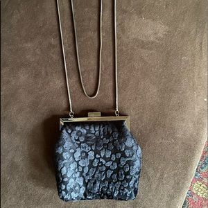 Black velvet evening bag